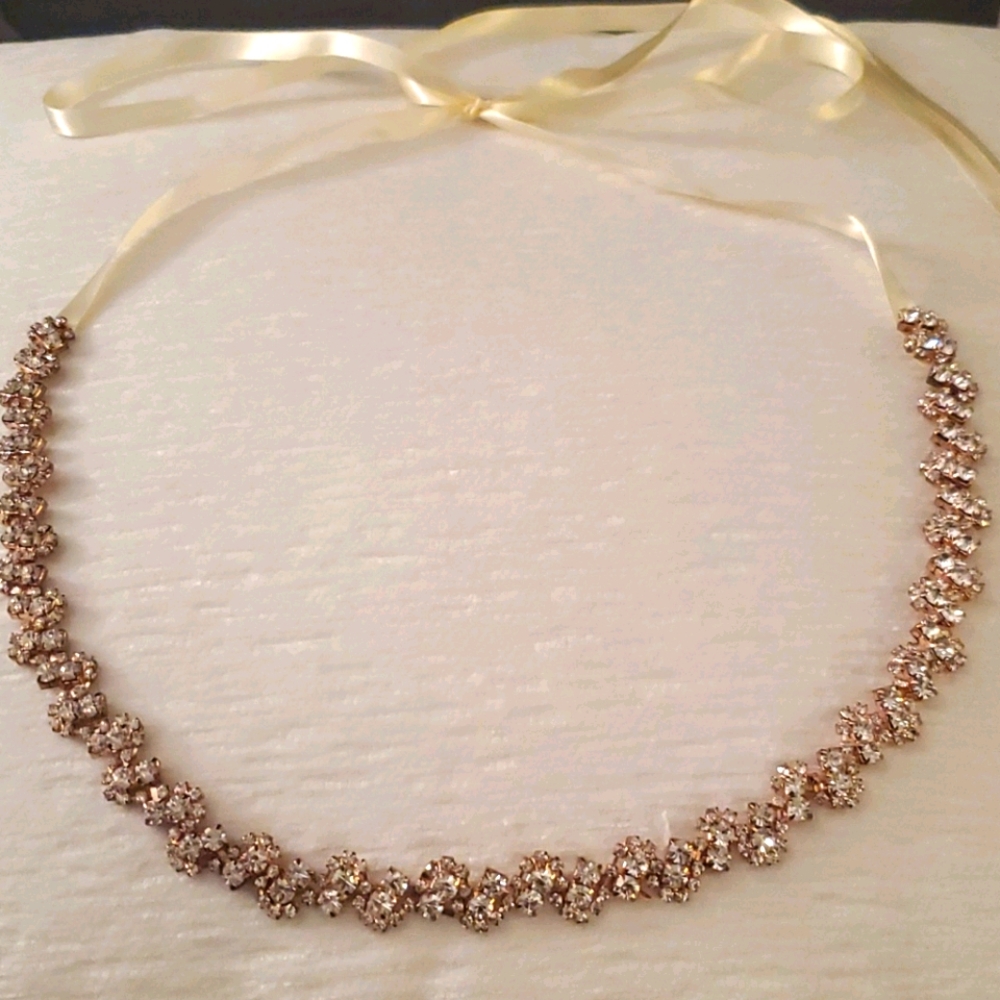 Gold and Crystal Belt for Wedding Dress